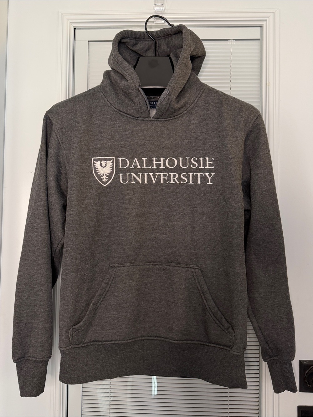 Dalhousie University Gray Hoodie Men’s M with White Embroidered Logo & Crest